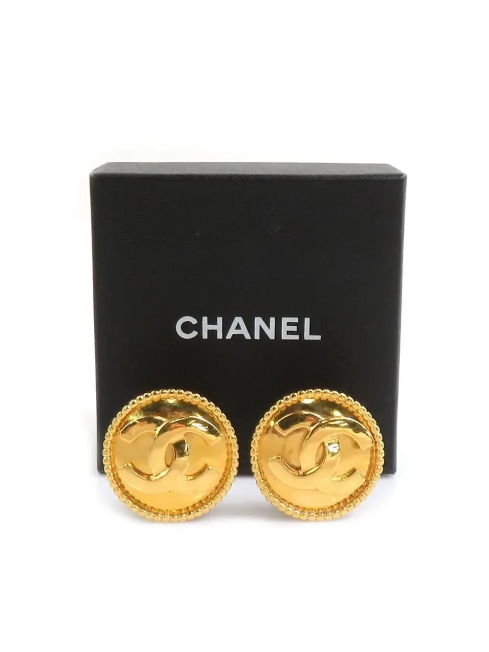 Auth Chanel Vintage Cc Logo Clip On #302869C37B
